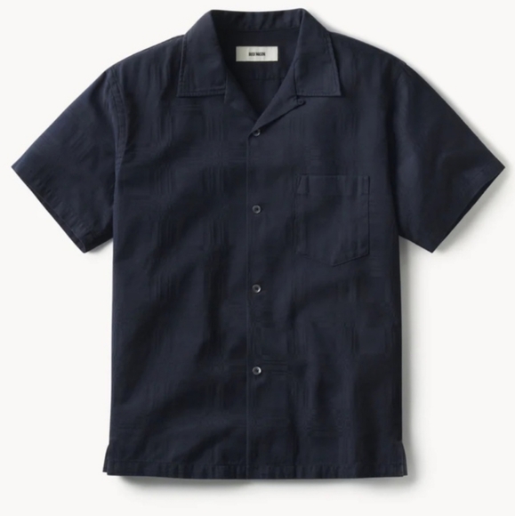 NEW Buck Mason Anchor Silk Jacquard S/S Camp Shirt Button Down Size Small - Picture 1 of 12